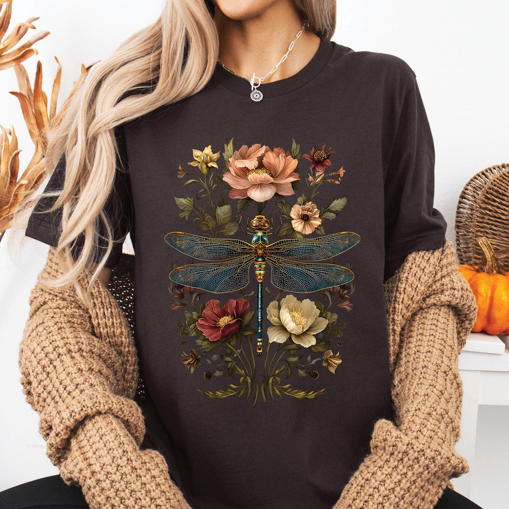 Boho Floral Dragonfly T-Shirt