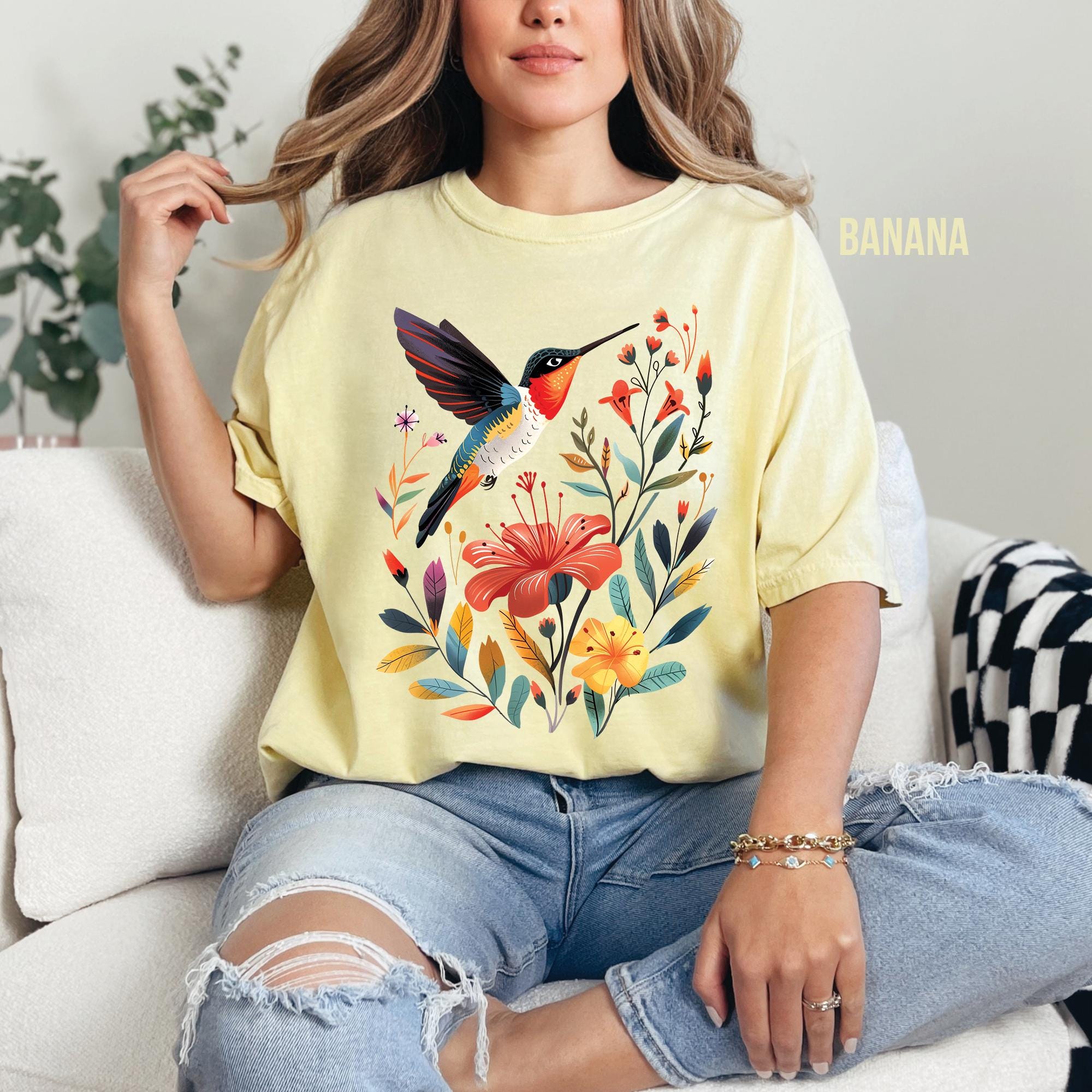 Hummingbird Floral T-shirt