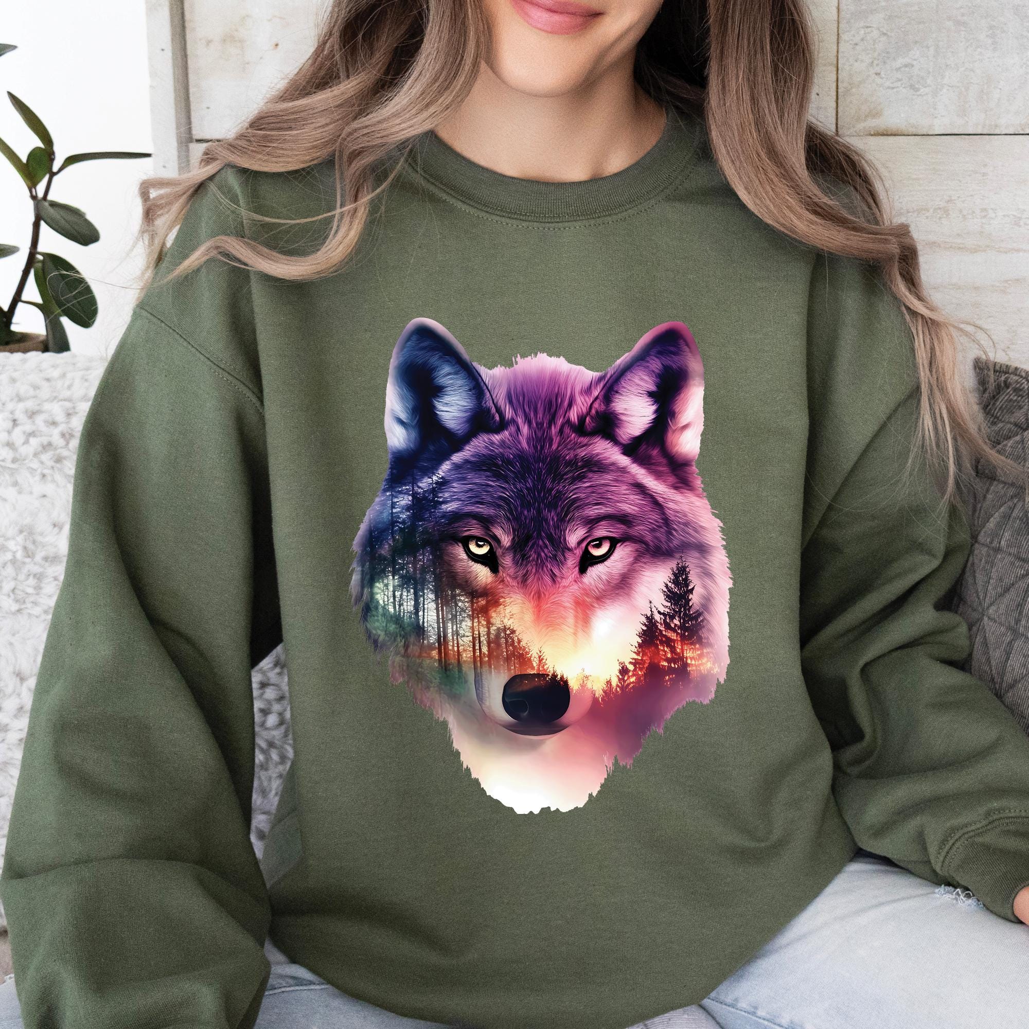 Wolf Mountain Scene Sweatshirt