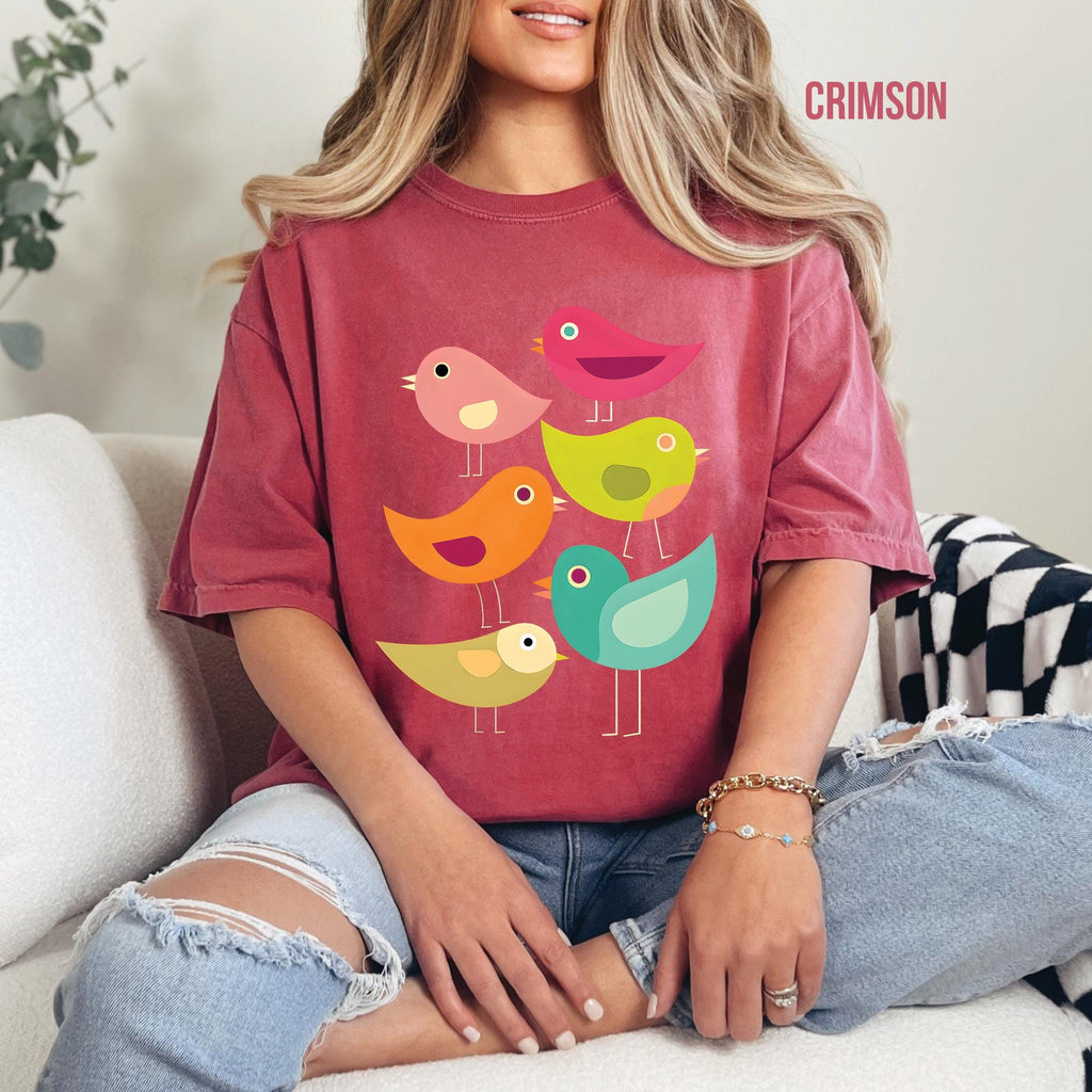 Art Deco Bird Print T-Shirt