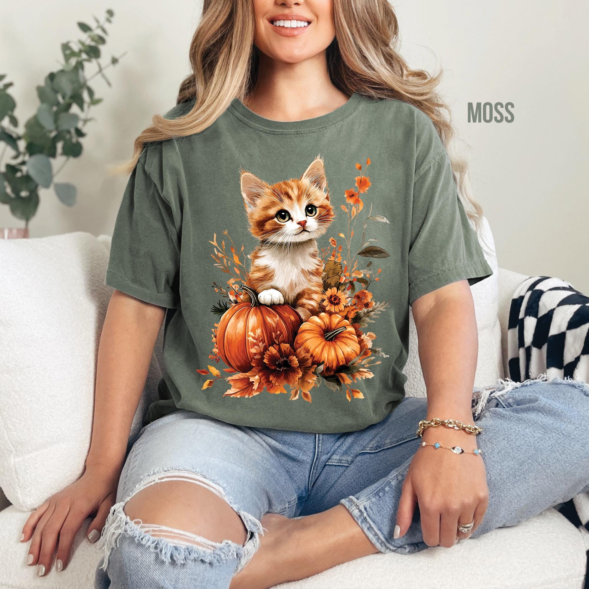 Kitten Pumpkins Autumn Fall Shirt
