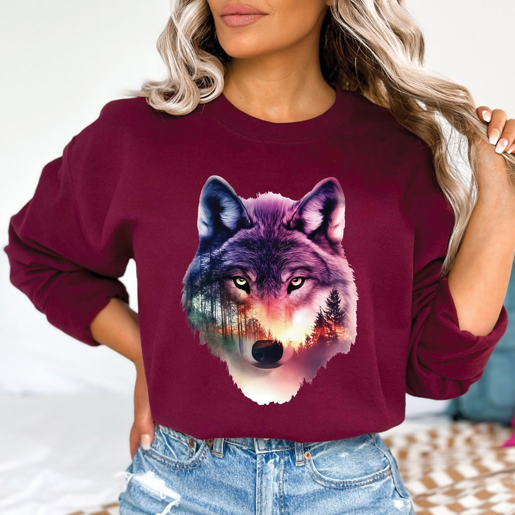 Wolf Mountain Scene Sweatshirt