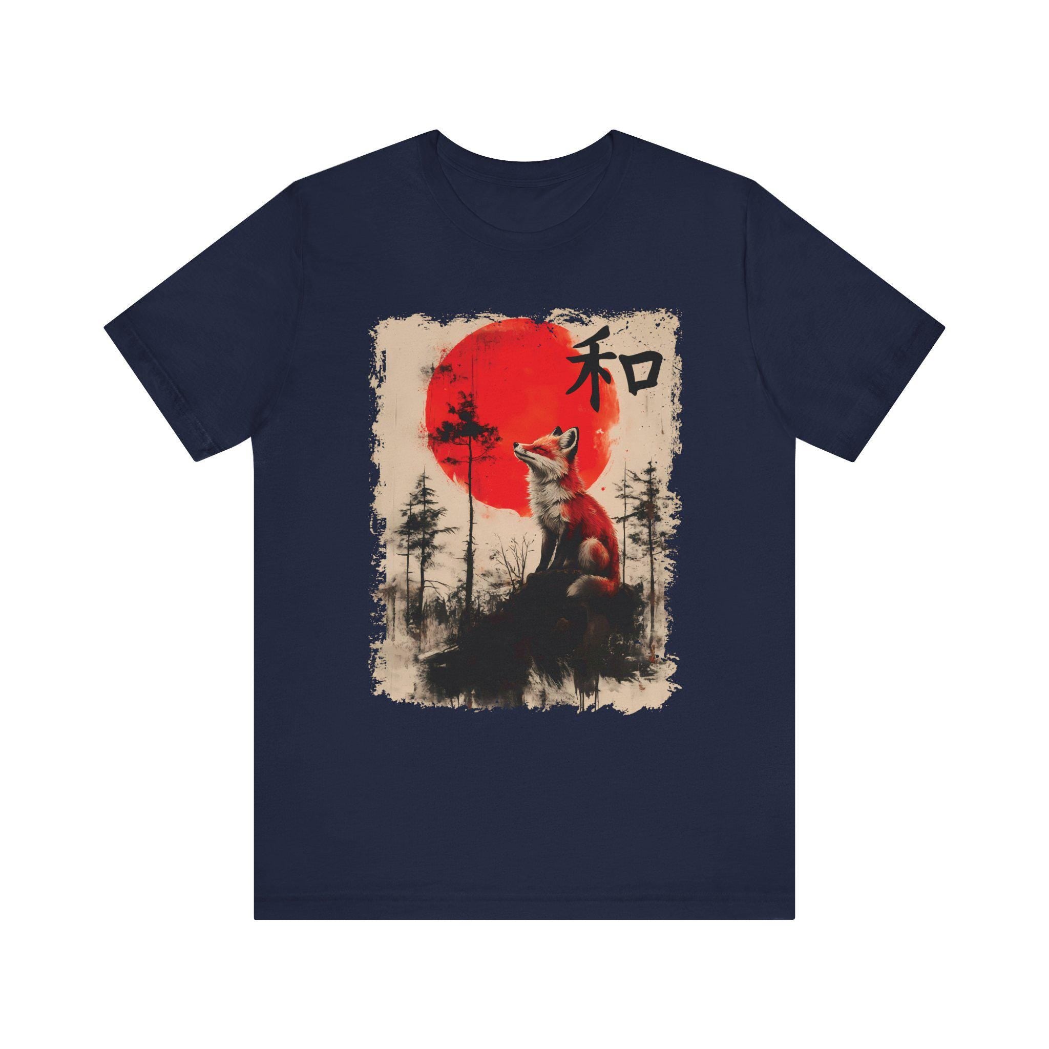 Japanese Fox Kitsune Sakura Cherry Blossom T-Shirt