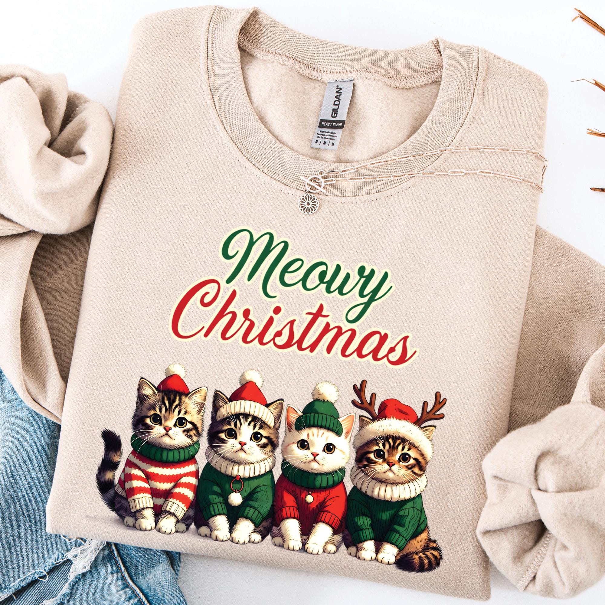 Meowy Christmas Cat Sweatshirt