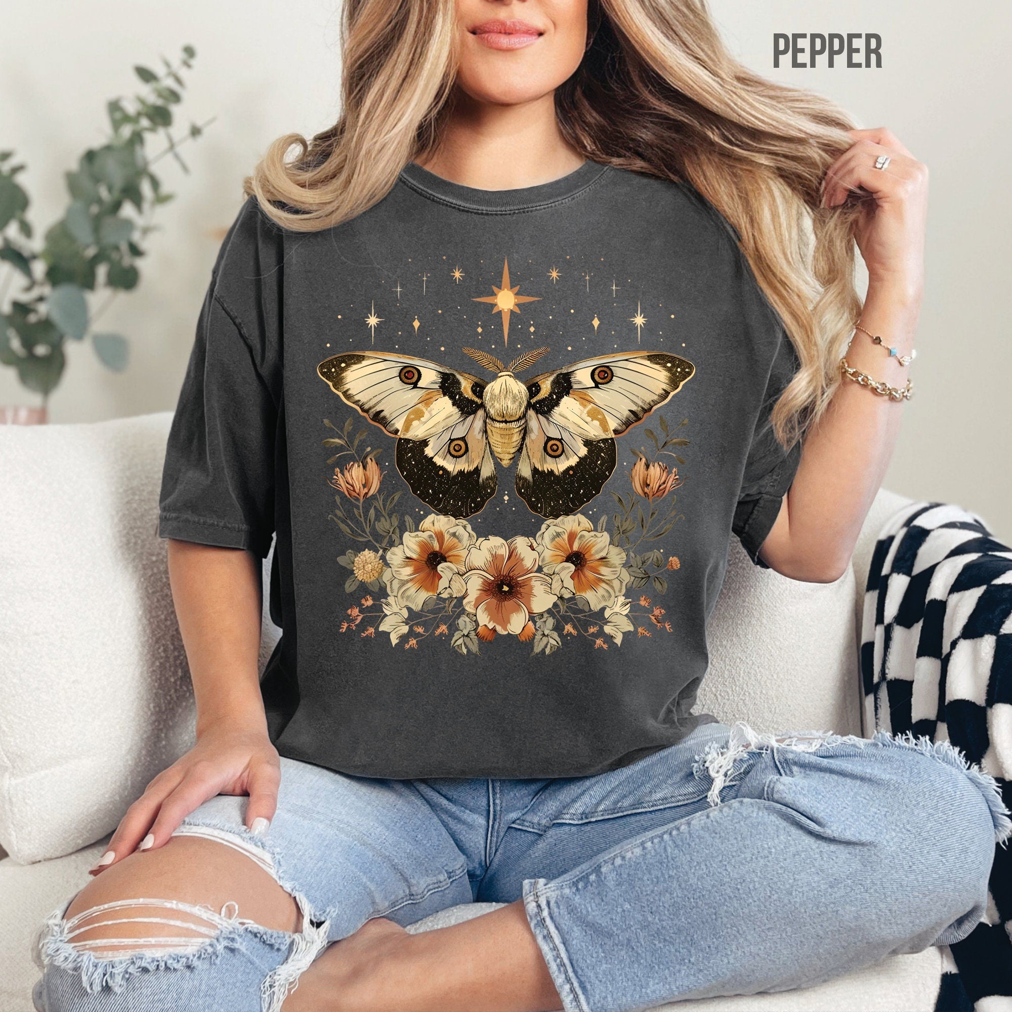 Celestial Moth Boho T-Shirt