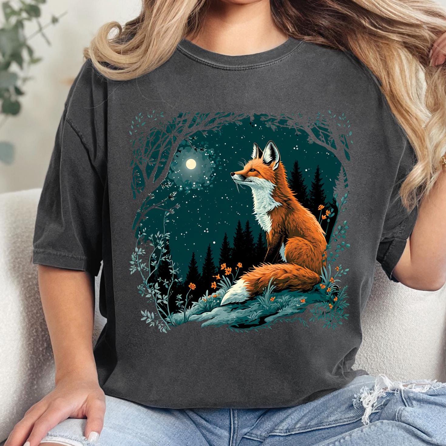 Cottagecore Fox Moon T-Shirt