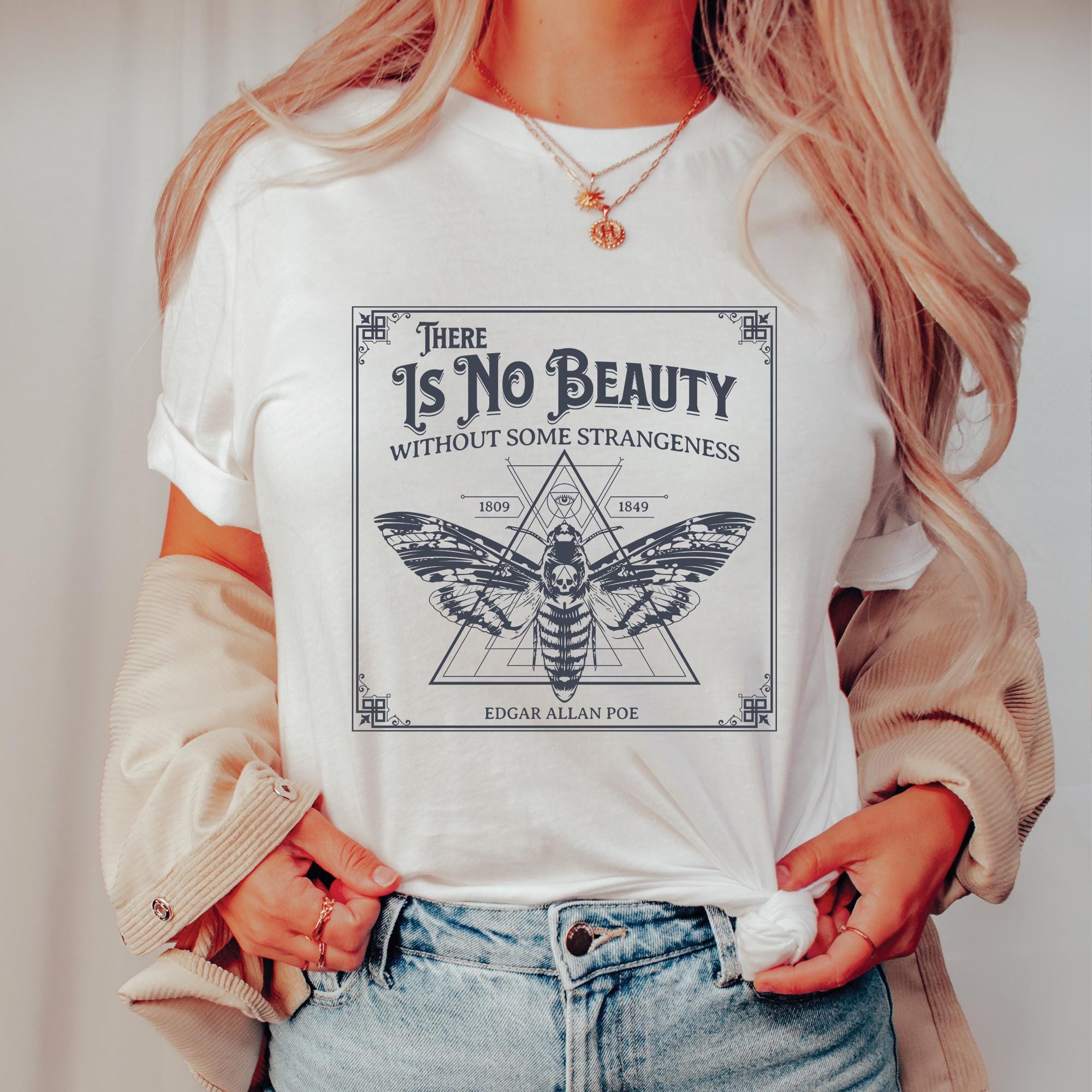 Edgar Allan Poe Gothic Moth T-Shirt