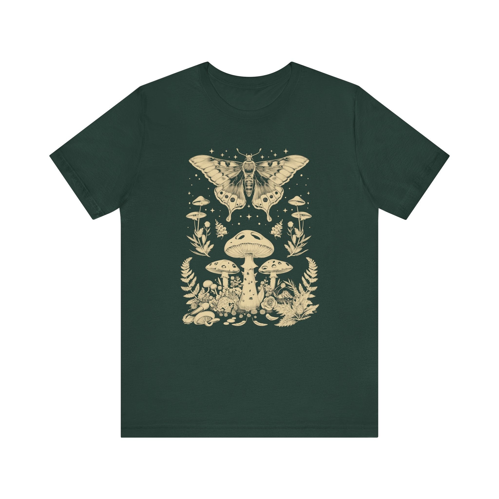 Moth and Mushroom Graphic T-Shirt
