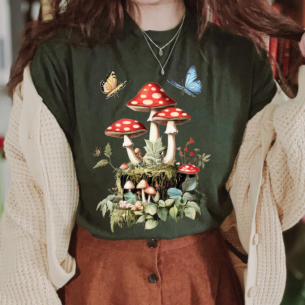 Butterfly Mushroom Goblincore Shirt
