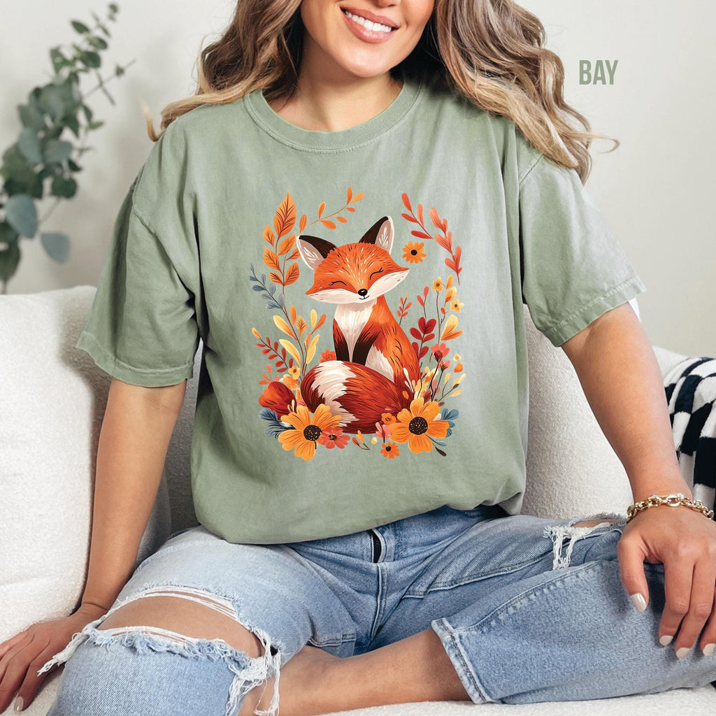 Autumn Floral Fox T-Shirt