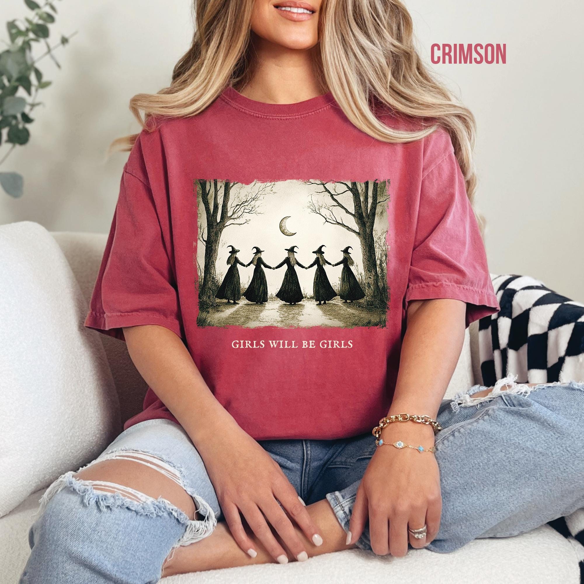 Funny Witch Girls Will Be Girls Comfort Colors Shirt