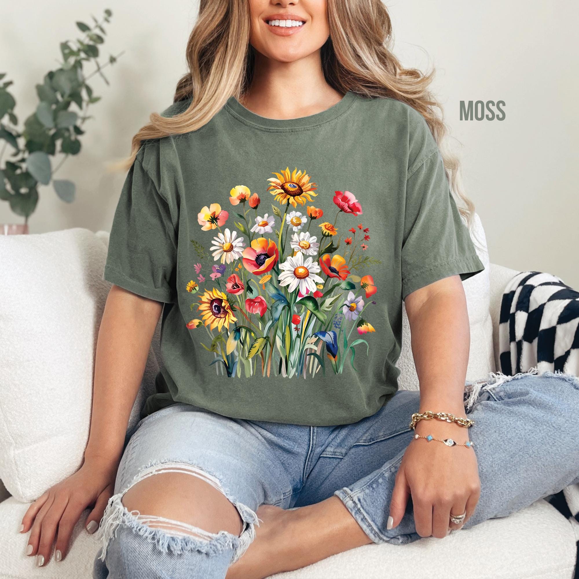 Boho Floral Botanical T-Shirt
