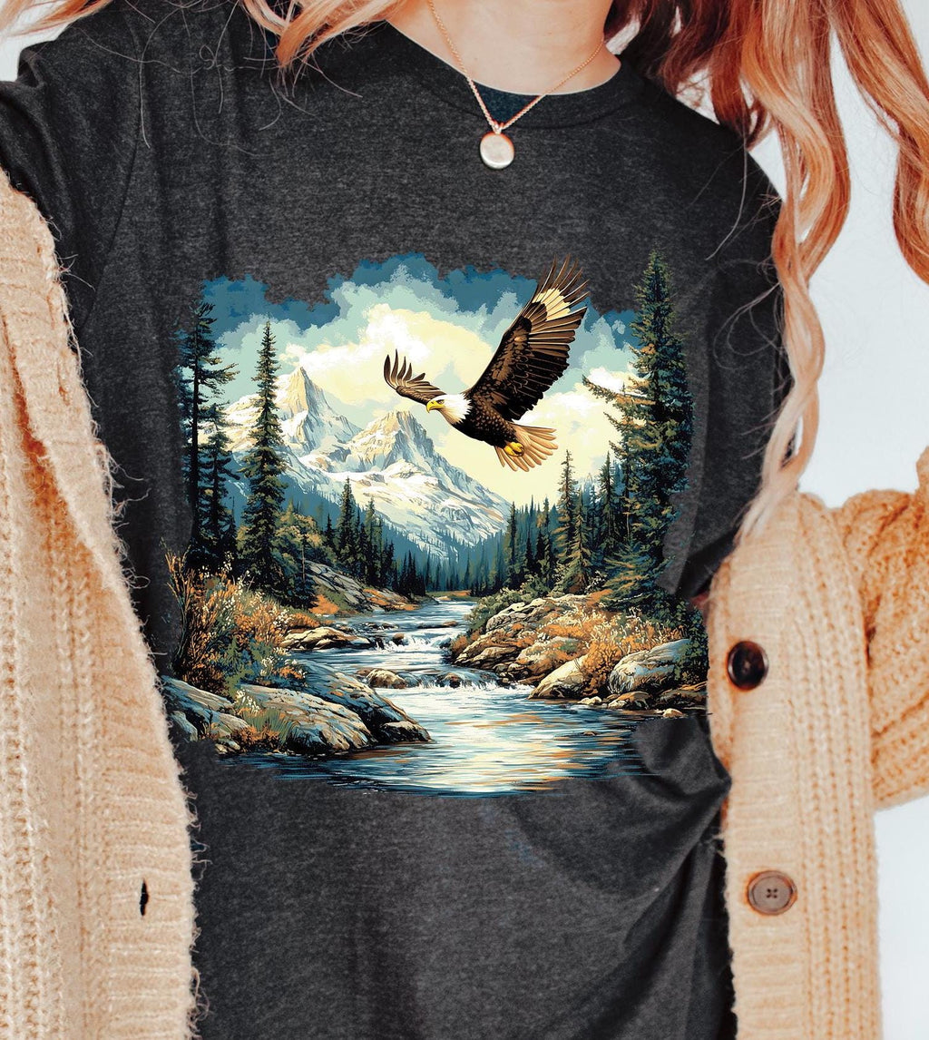 Bald Eagle Mountain Scene T-Shirt
