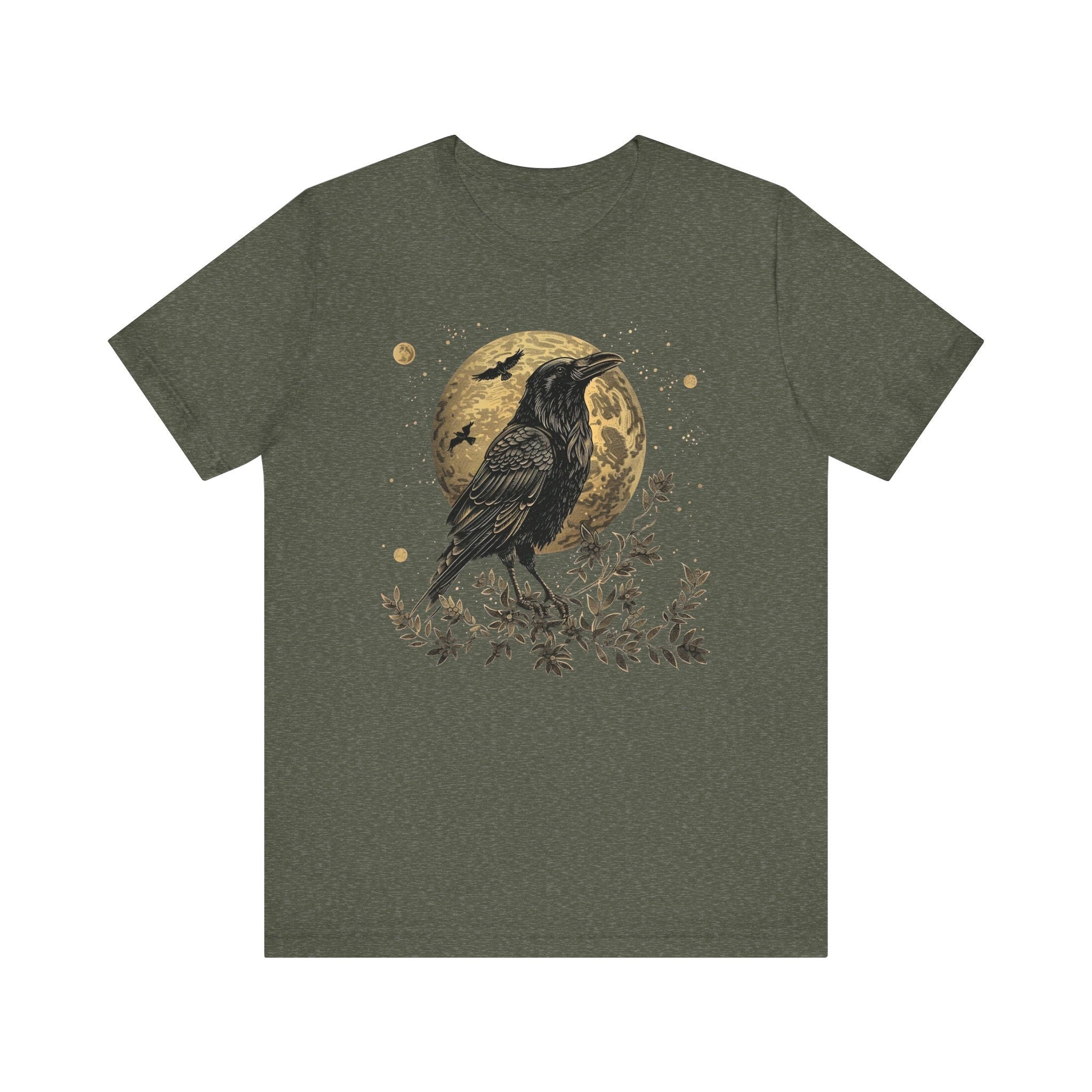 Gothic Raven Moon Graphic Shirt