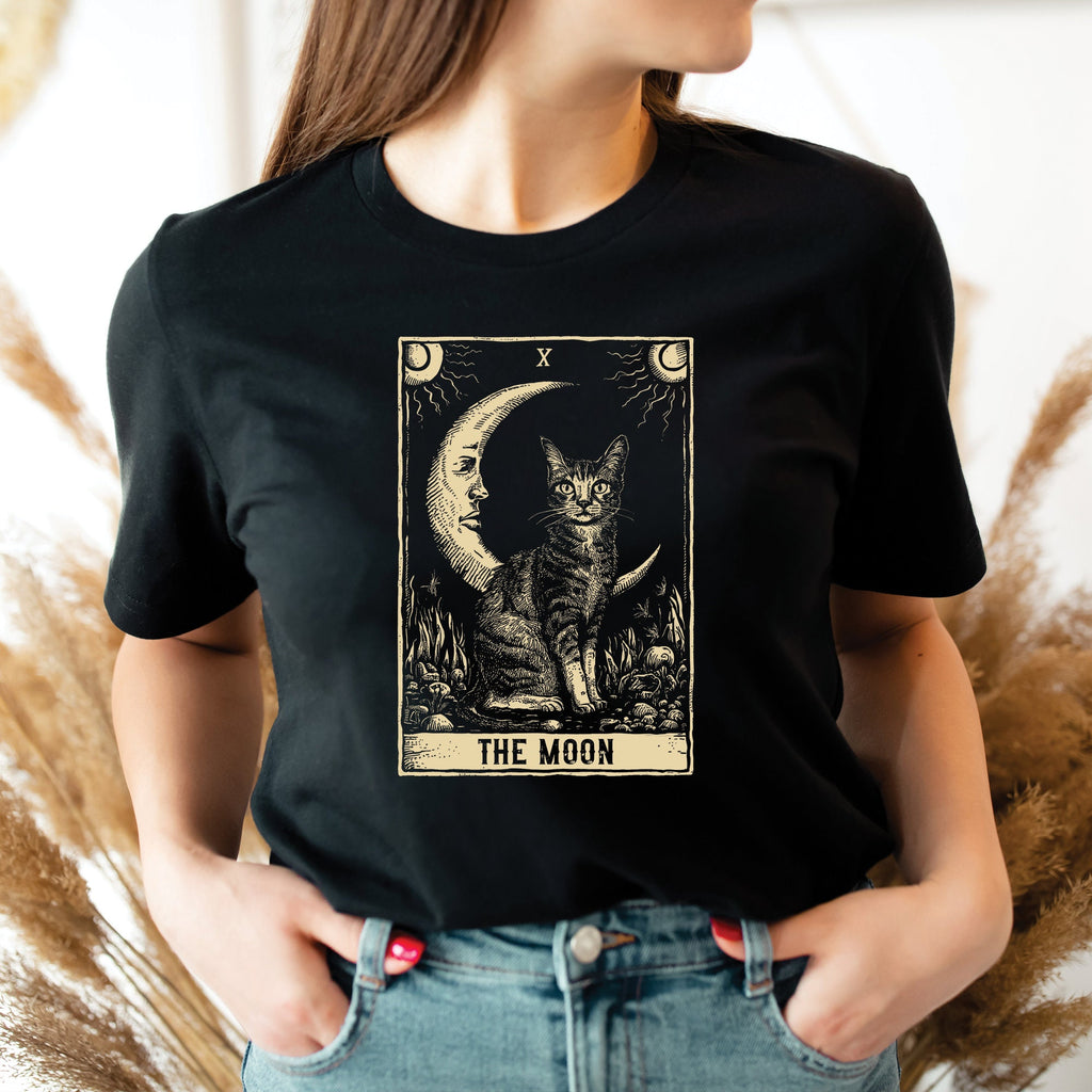 Crescent Moon Cat Tarot Card Shirt