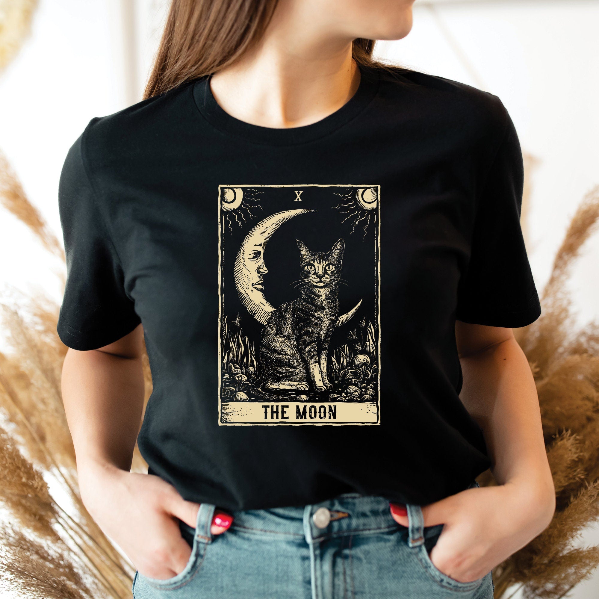 Crescent Moon Cat Tarot Card Shirt