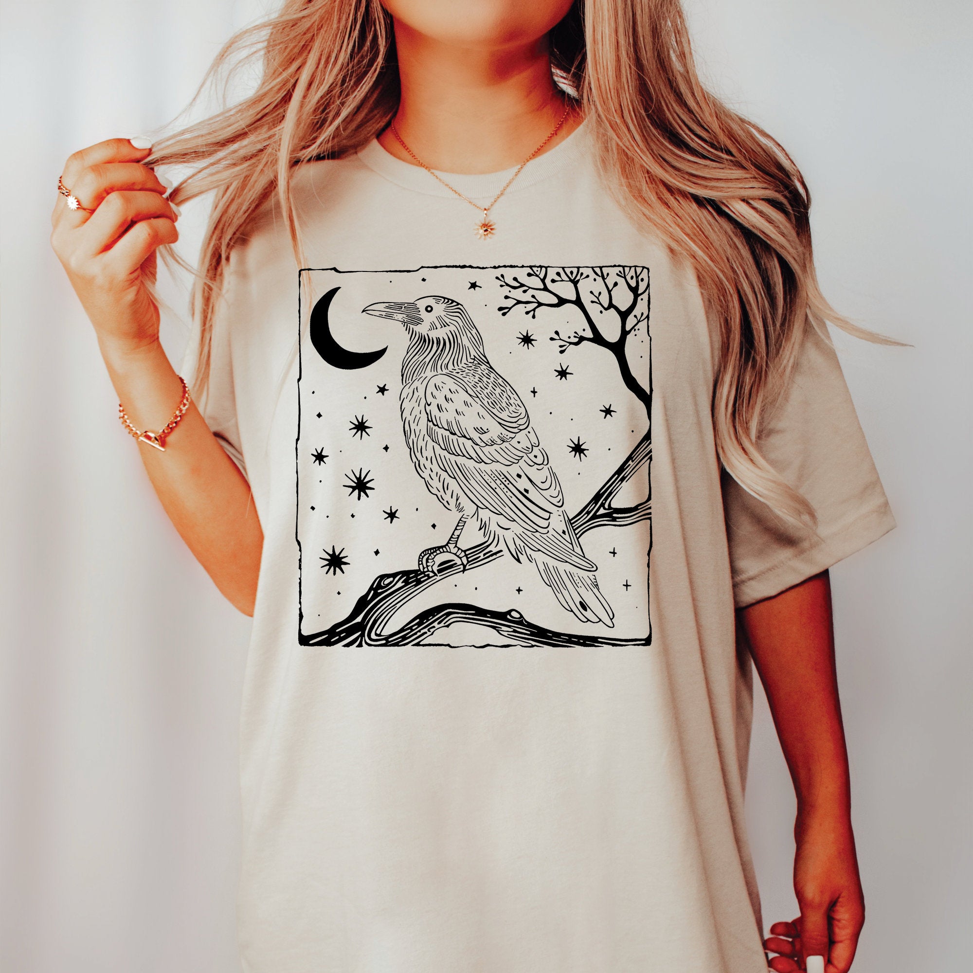 Vintage Celestial Raven T-Shirt