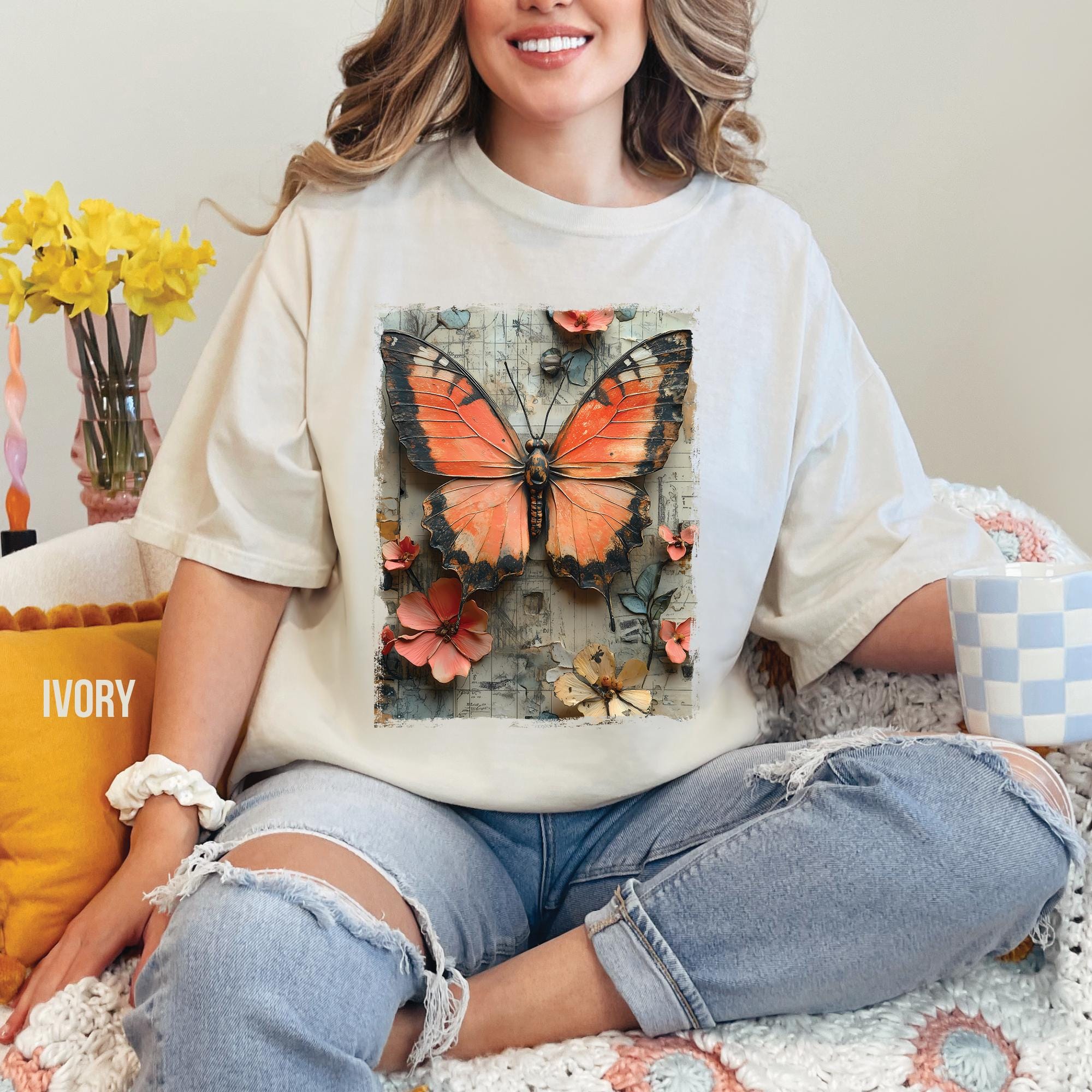 Vintage Butterfly Graphic T-Shirt