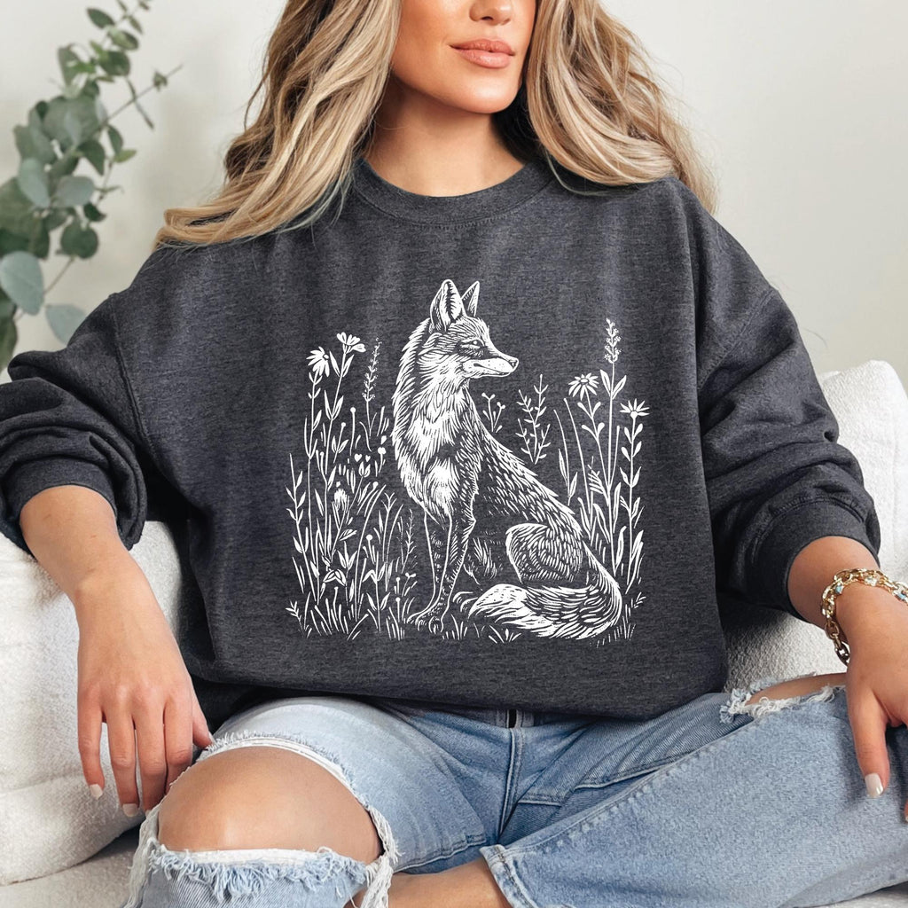 Vintage Woodcut Fox Sweatshirt