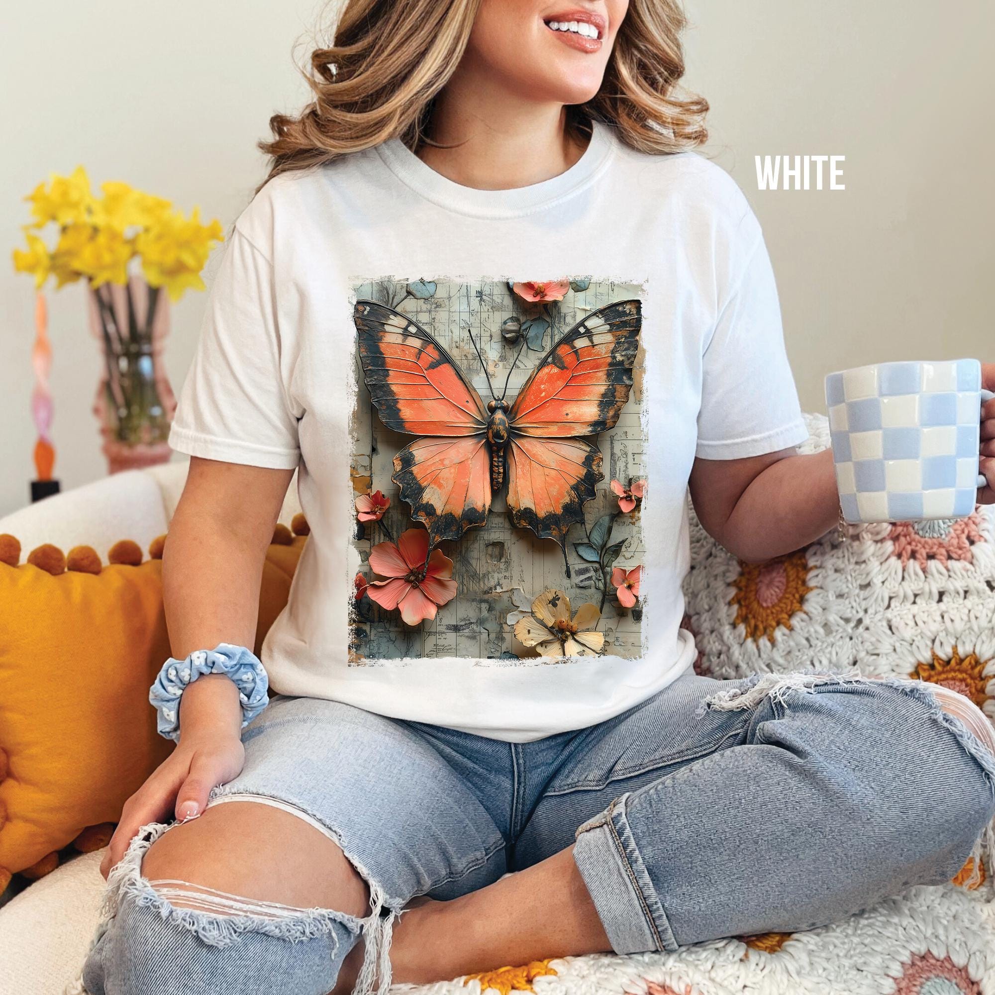 Vintage Butterfly Graphic T-Shirt