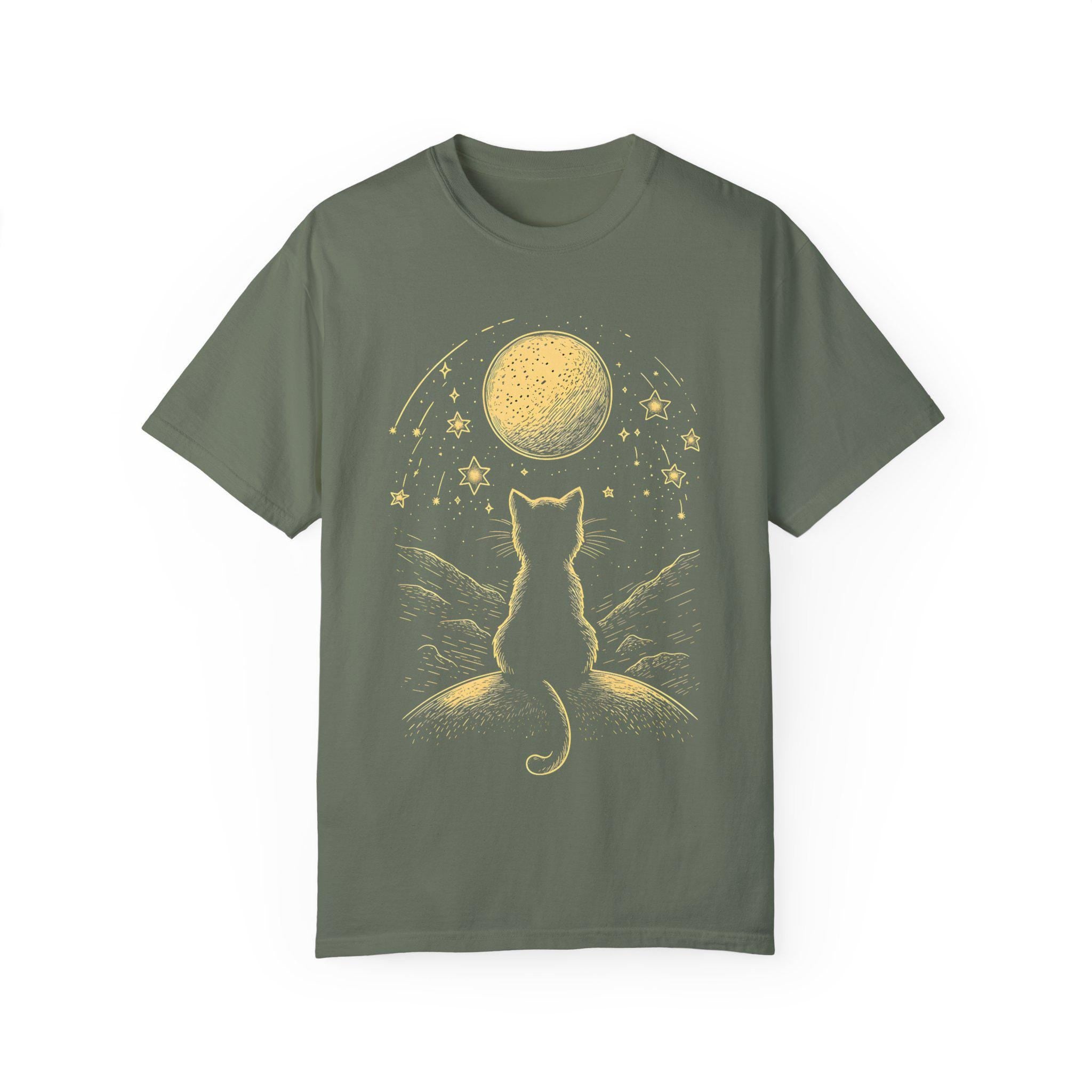 Celestial Cat Moon & Stars Shirt