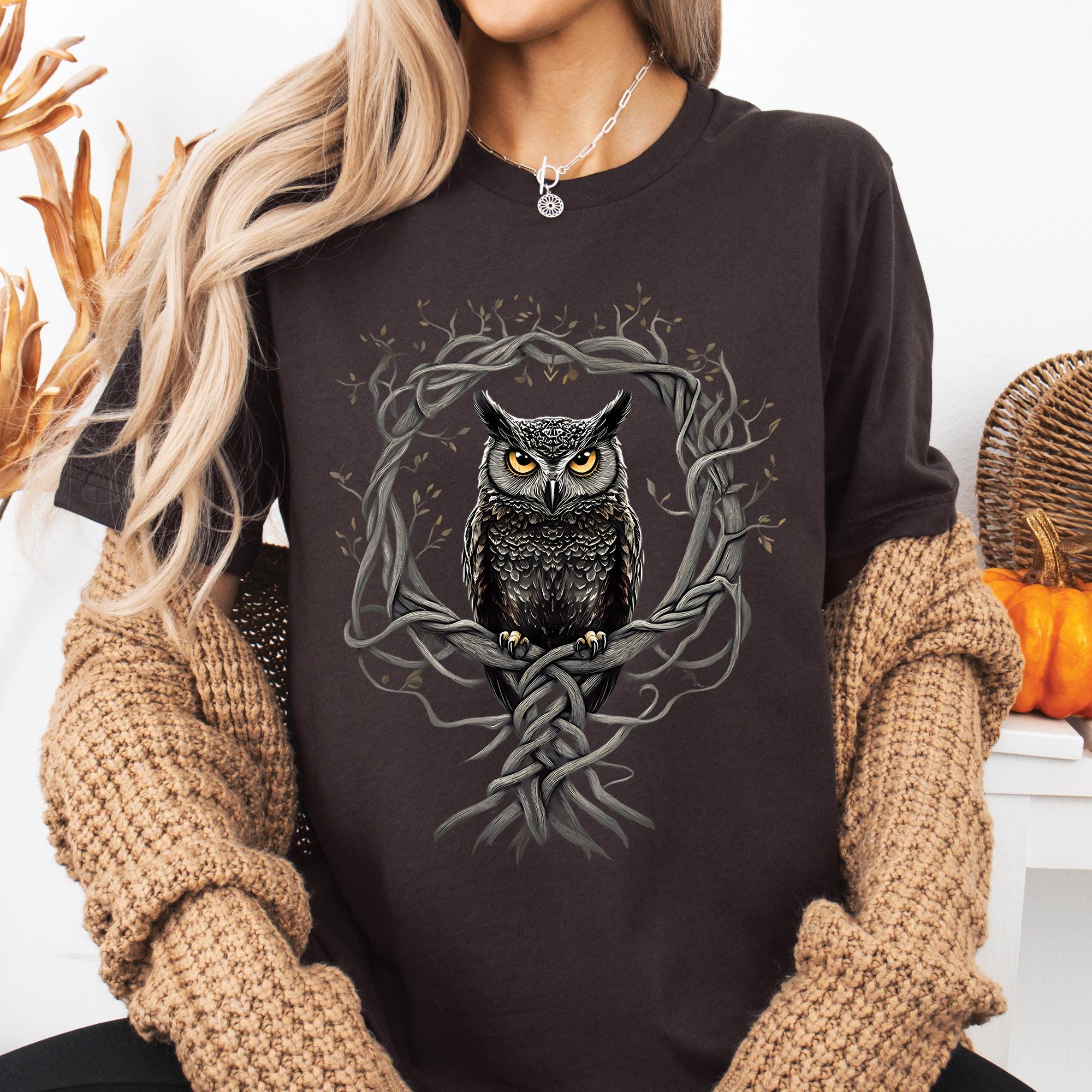 Celtic Yggdrasil Owl T-Shirt