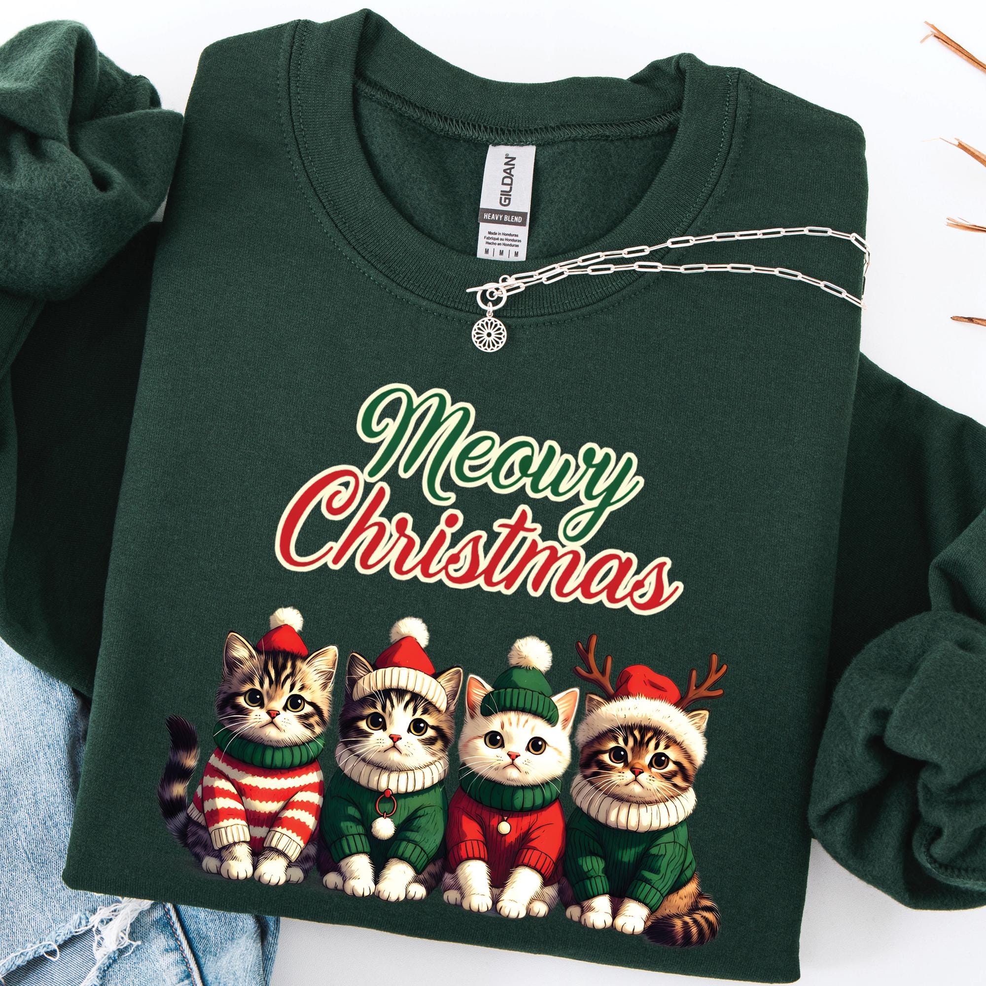 Meowy Christmas Cat Sweatshirt