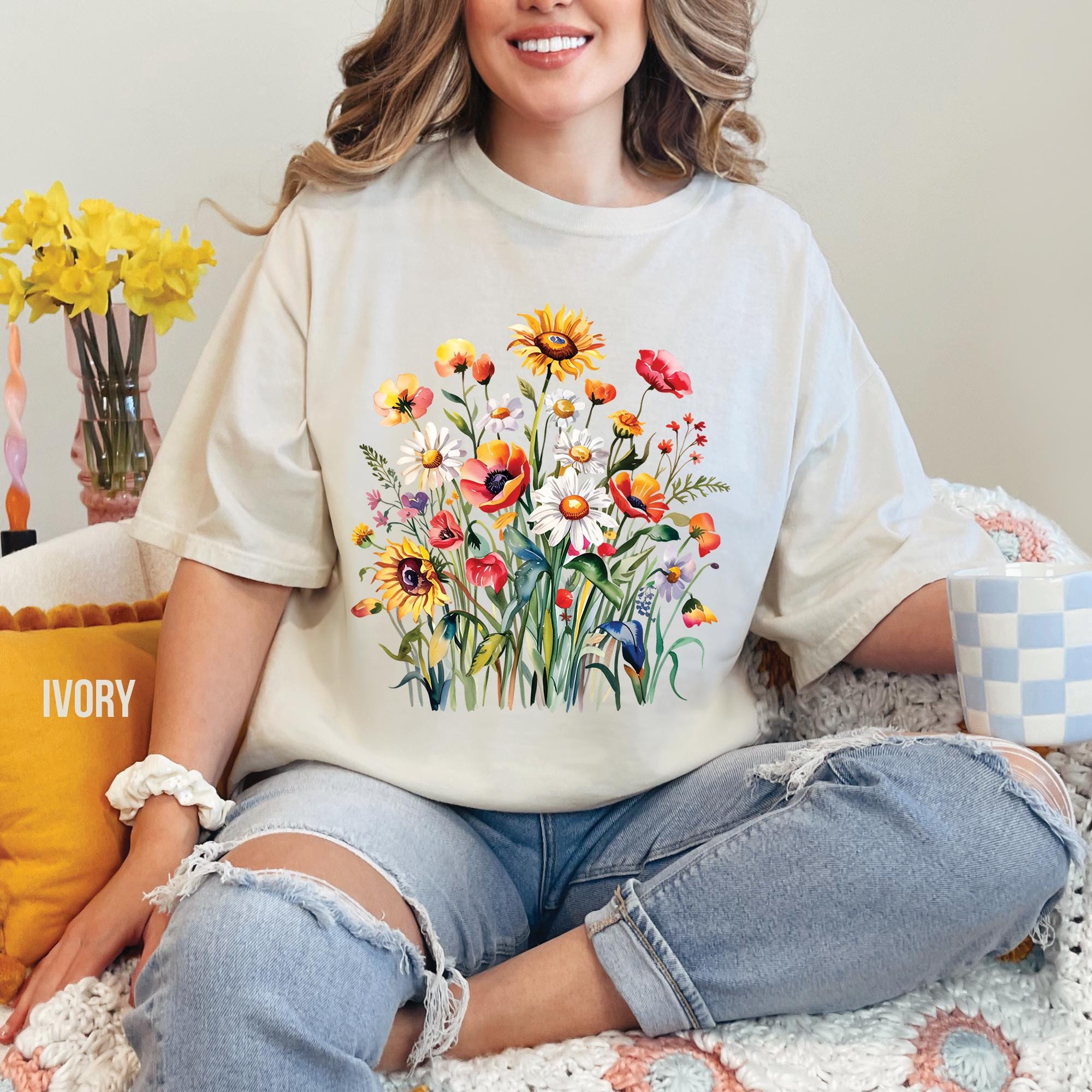 Boho Floral Botanical T-Shirt