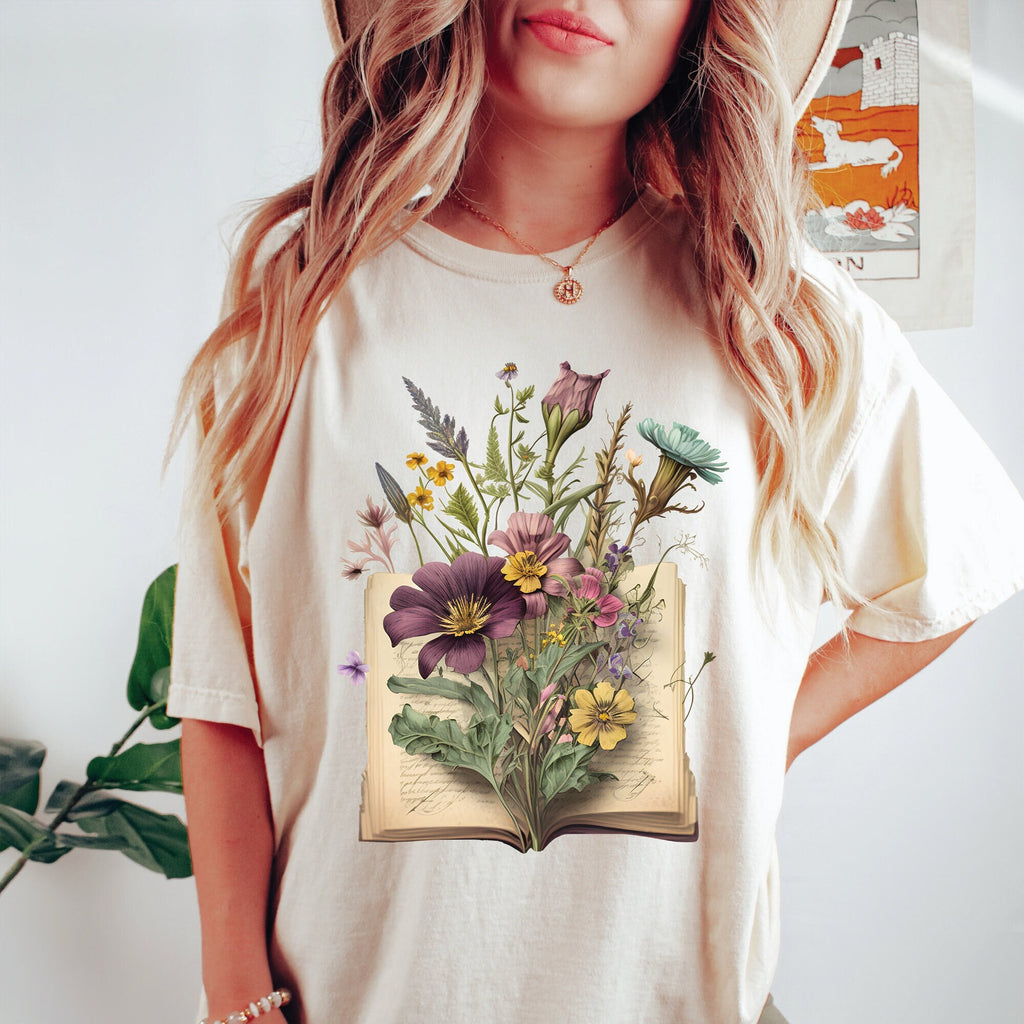Floral Books T-Shirt
