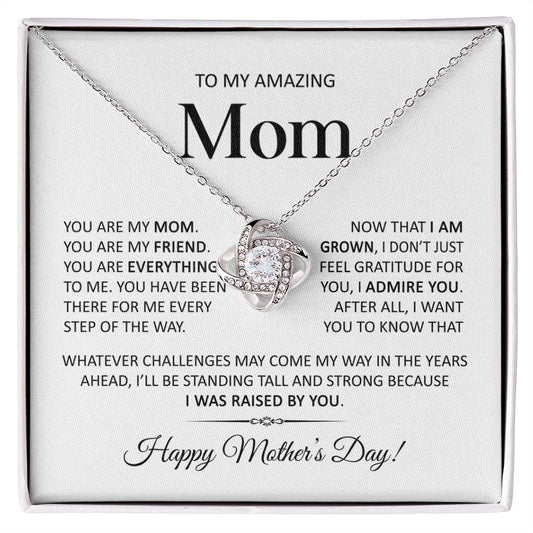 To my Amazing Mom Mothers Day Loveknot Necklace Gift