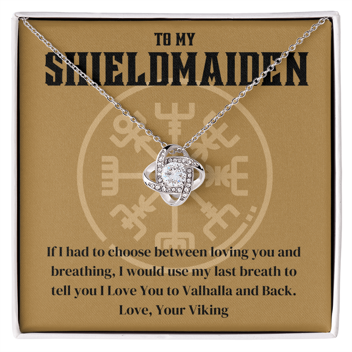 Couple Wolf Pendant Necklaces - Viking - My Shield Maiden - I Love You -  Gifts Holder