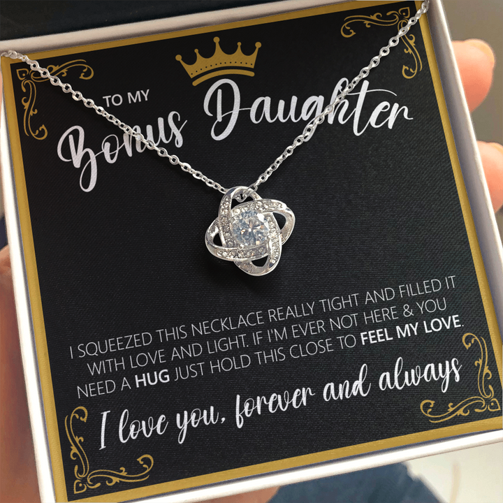 GLAVICY To my Best Bonus Daughter Necklace Message Card and Box Gift S –  Glavicy