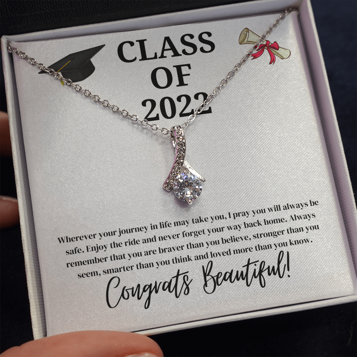 Daughter Graduation Necklace 2022, Necklaces for Women 14k White